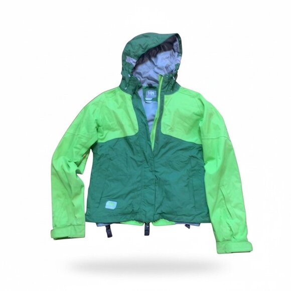 Helly Hansen Helly Tech Waterproof Outdoor Jacket Hood Green Dual-Tone Size XS - Picture 14 of 16
